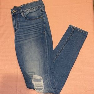 Express blue legging mid rise jeans